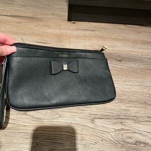 GUESS Black Wristlet with Bow Accent